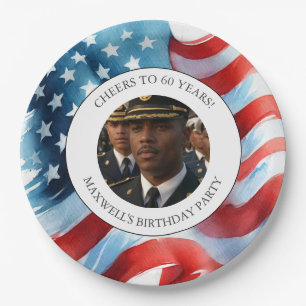 Patriotic 60th Birthday Plates
