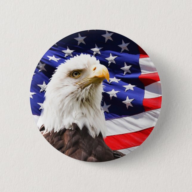 Patriotic 6 Cm Round Badge (Front)