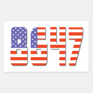 Patriotic 8647 rectangular sticker