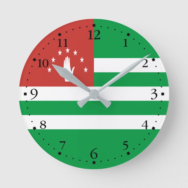 Patriotic Abkhazia Flag Round Clock (Front)