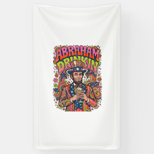 Patriotic Abraham Drinkin Retro Banner