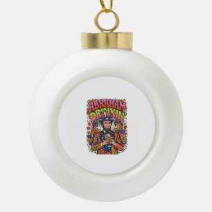 Patriotic Abraham Drinkin Retro Ceramic Ball Christmas Ornament