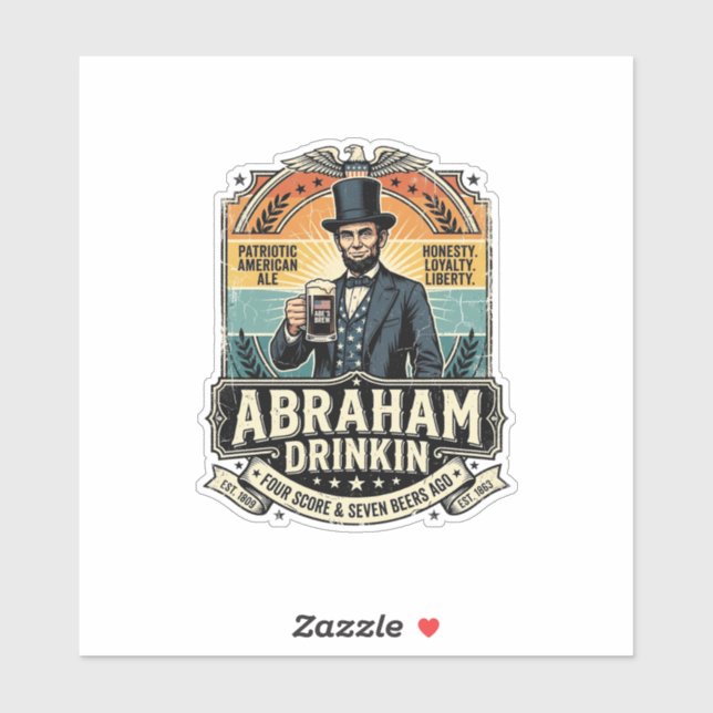 Patriotic Abraham Drinkin Retro Distressed (Sheet)