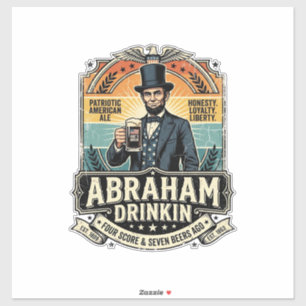 Patriotic Abraham Drinkin Retro Distressed