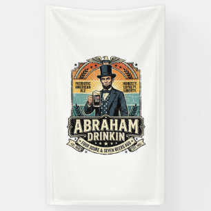 Patriotic Abraham Drinkin Retro Distressed Banner