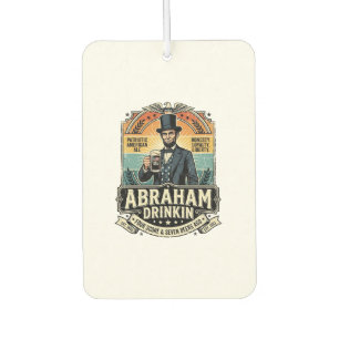 Patriotic Abraham Drinkin Retro Distressed Car Air Freshener