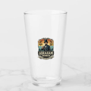 Patriotic Abraham Drinkin Retro Distressed Glass