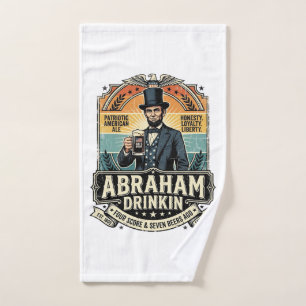 Patriotic Abraham Drinkin Retro Distressed Hand Towel