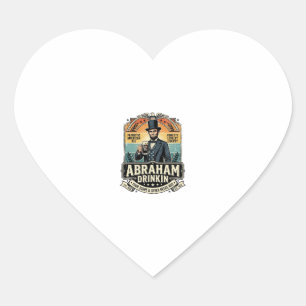 Patriotic Abraham Drinkin Retro Distressed Heart Sticker