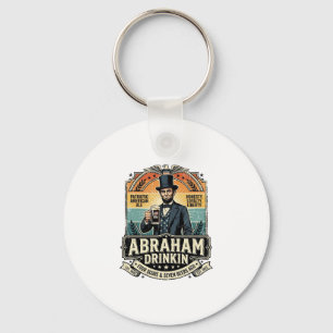 Patriotic Abraham Drinkin Retro Distressed Key Ring