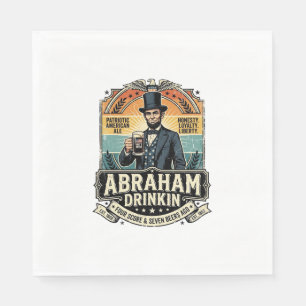 Patriotic Abraham Drinkin Retro Distressed Napkin