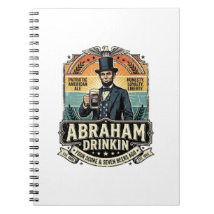 Patriotic Abraham Drinkin Retro Distressed Notebook