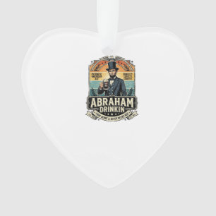 Patriotic Abraham Drinkin Retro Distressed Ornament