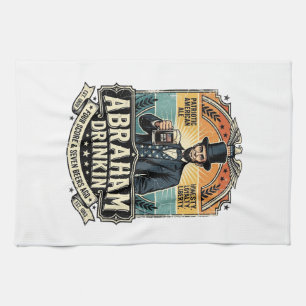 Patriotic Abraham Drinkin Retro Distressed Tea Towel