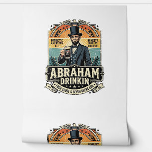 Patriotic Abraham Drinkin Retro Distressed Wallpaper