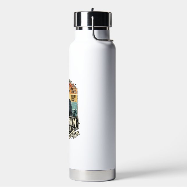 Patriotic Abraham Drinkin Retro Distressed Water Bottle (Left)