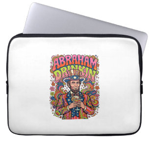 Patriotic Abraham Drinkin Retro Laptop Sleeve