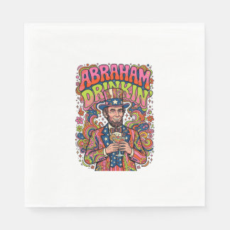 Patriotic Abraham Drinkin Retro Napkin