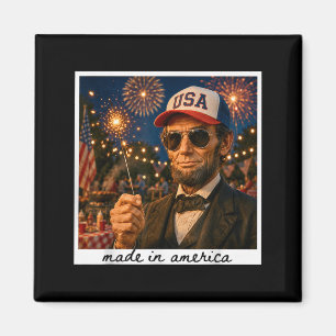 Patriotic Abraham Lincoln 4th Of July 250 Years Magnet
