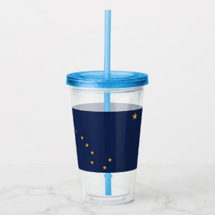 Patriotic Acrylic Tumbler with Alaska flag, USA