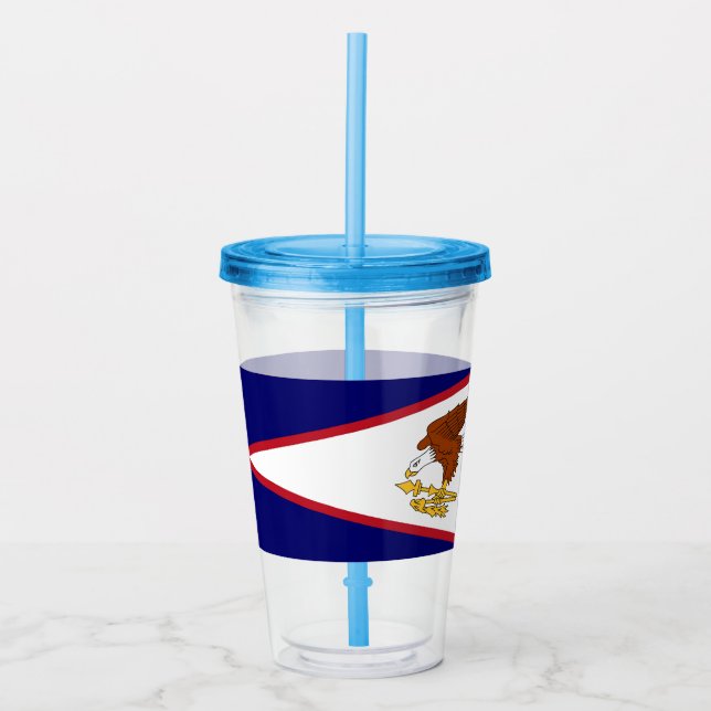 Patriotic Acrylic Tumbler with American Samoa flag (Front)