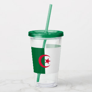 Patriotic Acrylic Tumbler with flag of Algeria