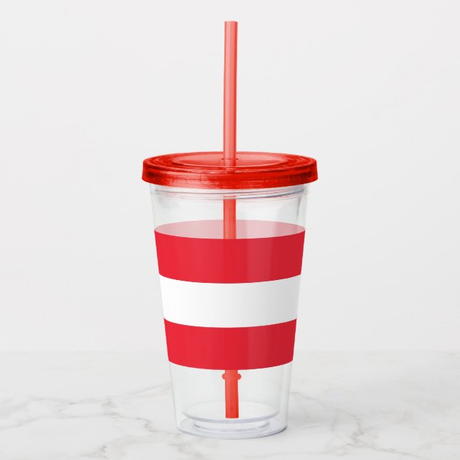 Patriotic Acrylic Tumbler with flag of Austria (Front)