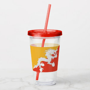 Patriotic Acrylic Tumbler with flag of Bhutan