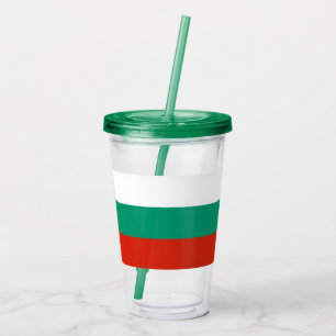 Patriotic Acrylic Tumbler with flag of Bulgaria