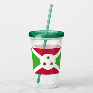 Patriotic Acrylic Tumbler with flag of Burundi