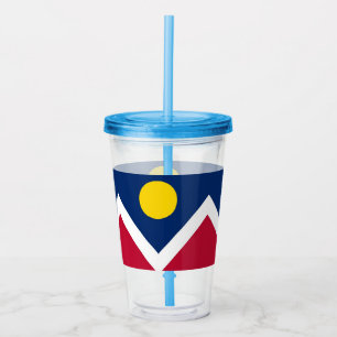 Patriotic Acrylic Tumbler with flag of Denver