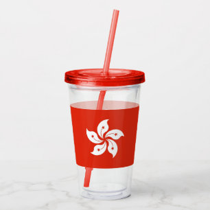 Patriotic Acrylic Tumbler with flag of Hong Kong