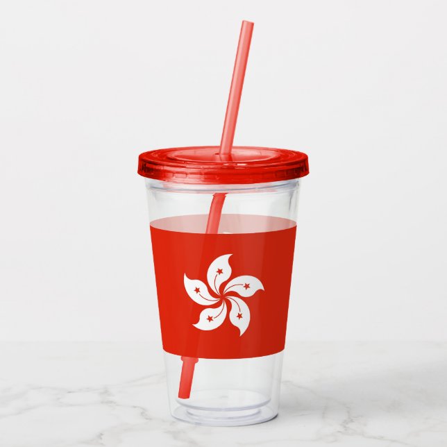 Patriotic Acrylic Tumbler with flag of Hong Kong (Back)