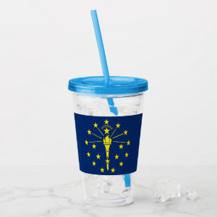 Patriotic Acrylic Tumbler with flag of Indiana