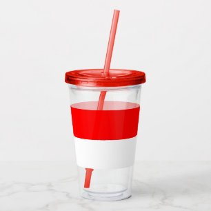 Patriotic Acrylic Tumbler with flag of Indonesia