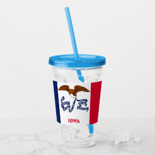 Patriotic Acrylic Tumbler with flag of Iowa