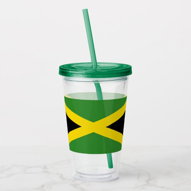 Patriotic Acrylic Tumbler with flag of Jamaica (Left)