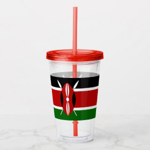 Patriotic Acrylic Tumbler with flag of Kenya