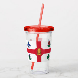 Patriotic Acrylic Tumbler with flag of Montreal