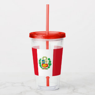 Patriotic Acrylic Tumbler with flag of Peru