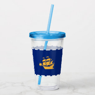 Patriotic Acrylic Tumbler with flag of Quebec City