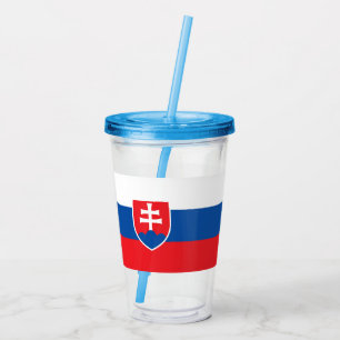Patriotic Acrylic Tumbler with flag of Slovakia