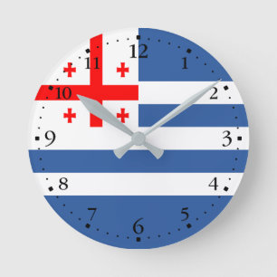 Patriotic Adjara Flag Round Clock