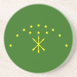 Patriotic Adygea Flag Coaster