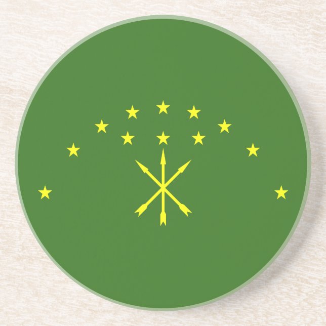 Patriotic Adygea Flag Coaster (Front)