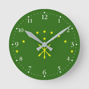 Patriotic Adygea Flag Round Clock