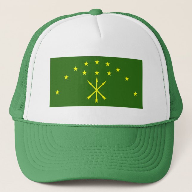 Patriotic Adygea Flag Trucker Hat (Front)