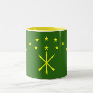 Patriotic Adygea Flag Two-Tone Coffee Mug