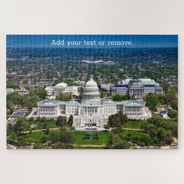 Patriotic aerial view of Washington DC, USA, Jigsaw Puzzle (Horizontal)