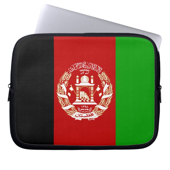 Patriotic Afghanistan Flag Laptop Sleeve (Front)